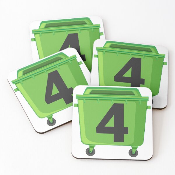 Item preview, Wheelie bin ! recycle bins ! NUMBER 4 FOUR designed and sold by TheAwesomeMiro.