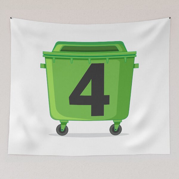 Item preview, Wheelie bin ! recycle bins ! NUMBER 4 FOUR designed and sold by TheAwesomeMiro.
