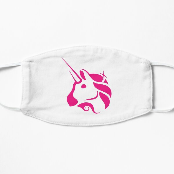 uniswap unicornios arcoíris lindas graciosas Mascarilla plana