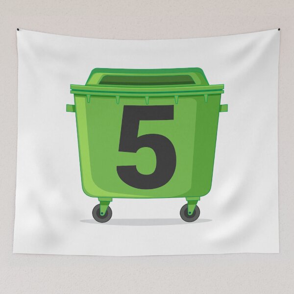 Item preview, Wheelie bin ! recycle bins ! NUMBER 5 five designed and sold by TheAwesomeMiro.