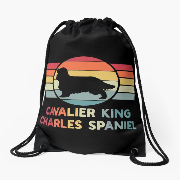 Cavalier king Charles Spaniel Dog Vintage Retro Drawstring Bag