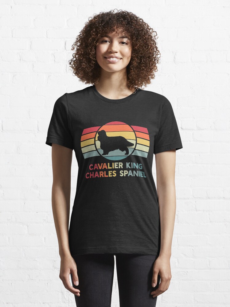Alternate view of Cavalier king Charles Spaniel Dog Vintage Retro Essential T-Shirt