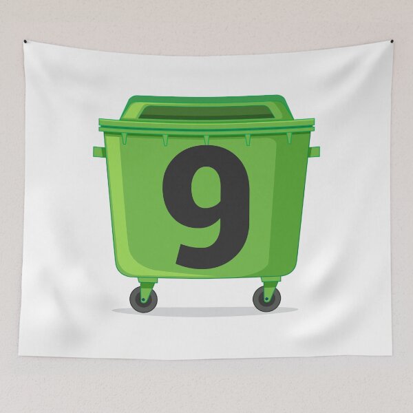Item preview, Wheelie bin ! recycle bins ! NUMBER 9 nine designed and sold by TheAwesomeMiro.