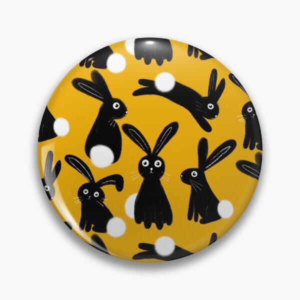 Item preview, Black Bunnies on Yellow designed and sold by Stephanie McRae.