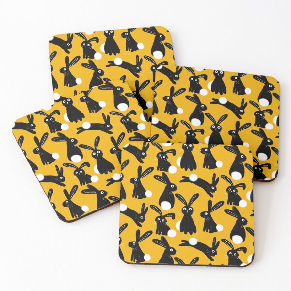Item preview, Black Bunnies on Yellow designed and sold by Stephanie McRae.