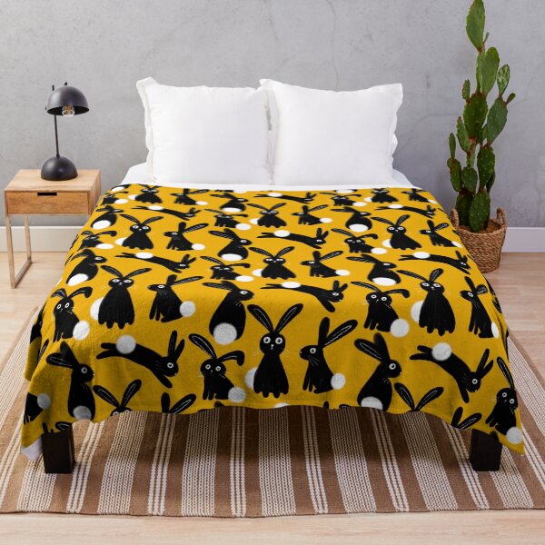 Item preview, Black Bunnies on Yellow designed and sold by Stephanie McRae.