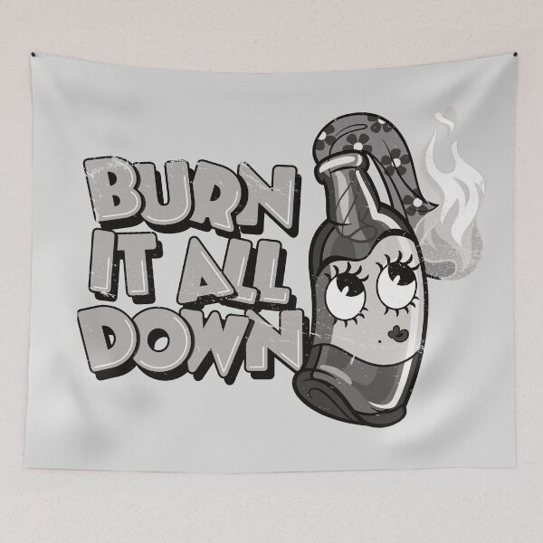 Item preview, Vintage Cartoon Molotov Girl ~ Burn It All Down designed and sold by ctkrstudio.