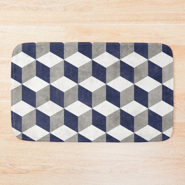 Item preview, Geometric Cube Pattern - Grey, White, Blue Concrete designed and sold by Zoltan Ratko.