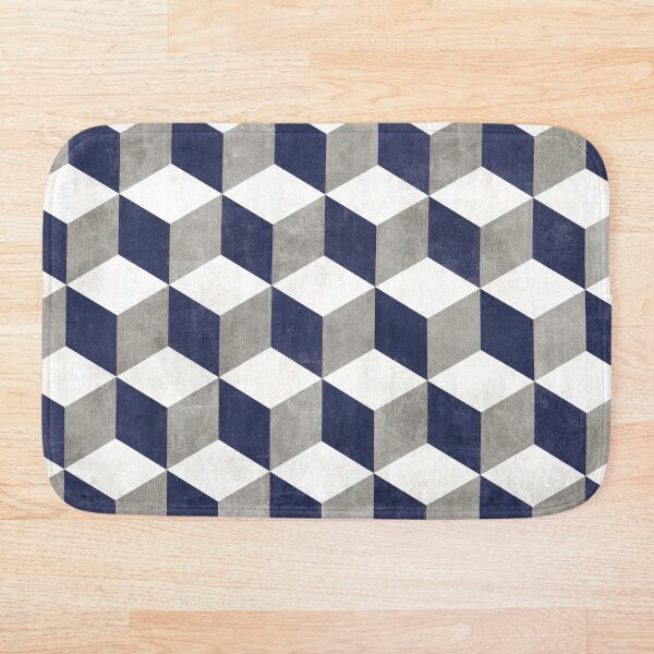 Item preview, Geometric Cube Pattern - Grey, White, Blue Concrete designed and sold by Zoltan Ratko.