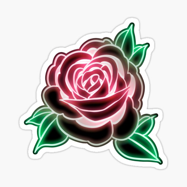 Neon Rose, printable