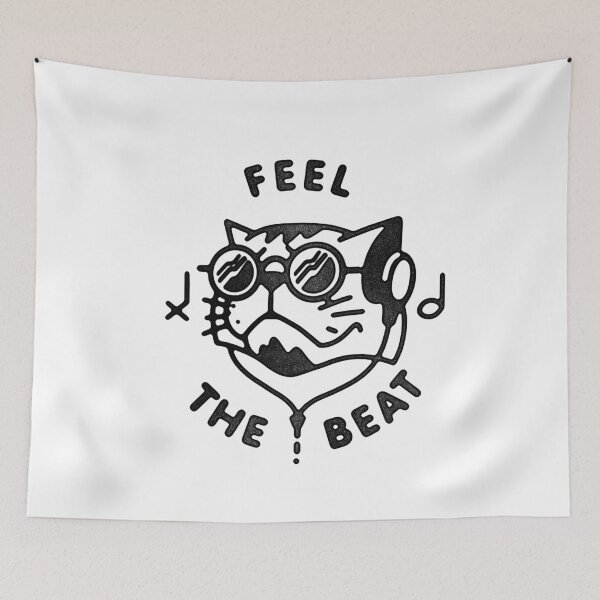 Item preview, Feel The Beat Cool Cat designed and sold by Sebastian Stadler.