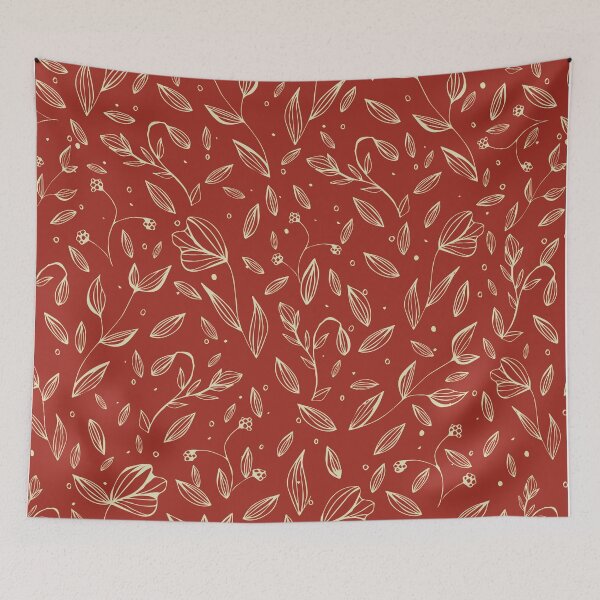 Item preview, Autumn Red Floral Pattern designed and sold by cherishakayart.