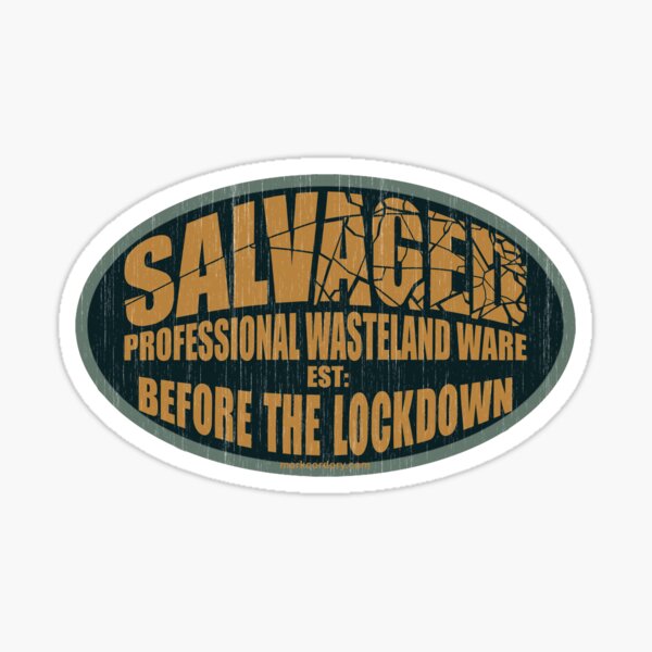 Aged retro SALVAGED Ware logo Sticker