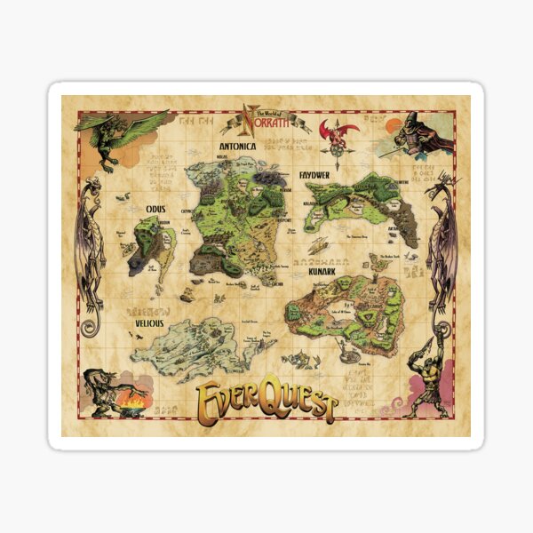 Everquest World of Norrath Map Sticker
