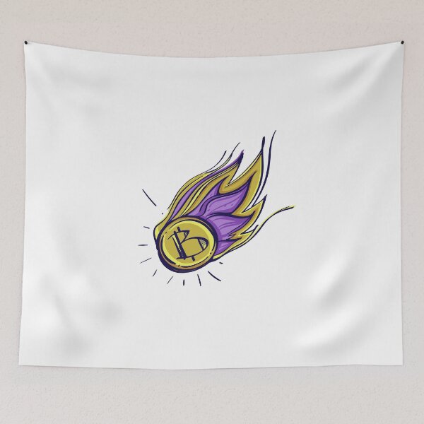 Item preview, Flaming Bitcoin Illustration designed and sold by MisterGooseShop.