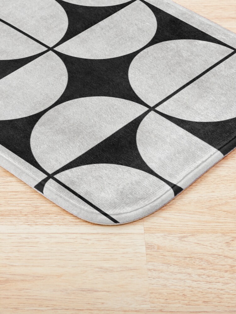 Alternate view of Mid-Century Modern Pattern No.2 - Black and White Concrete Bath Mat