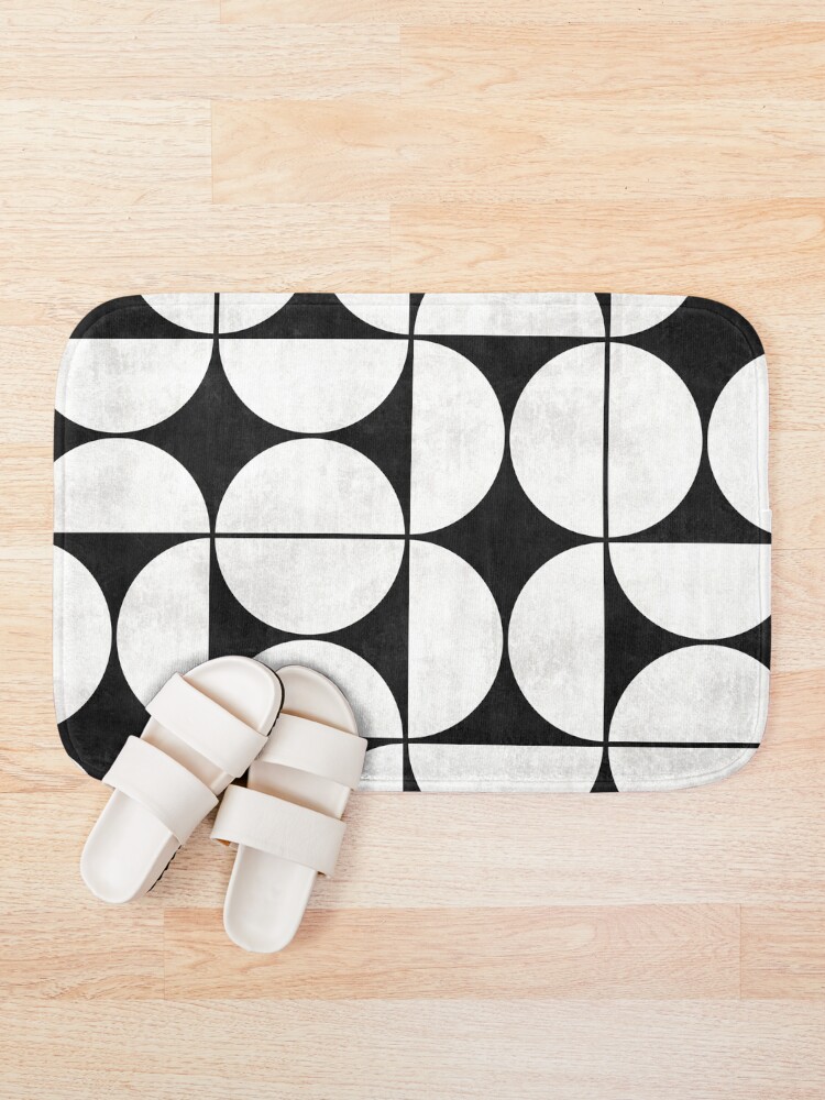 Alternate view of Mid-Century Modern Pattern No.2 - Black and White Concrete Bath Mat
