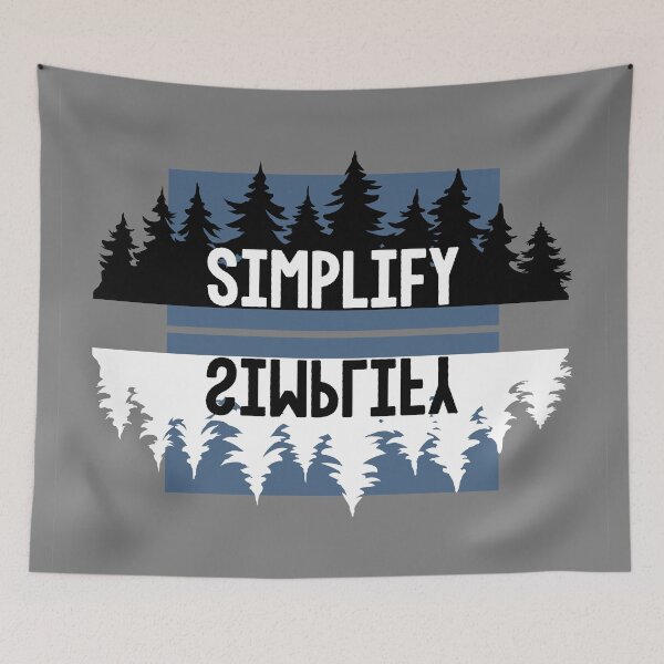 Item preview, Simplify - BREATHE, ENJOY & CHILL, not all who wander are lost - Forest landscape tree nature typography  designed and sold by originalsusie.