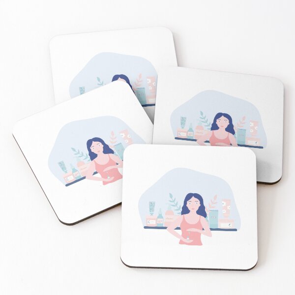 Item preview, Young Woman Doing Her Skincare Routine in Bathroom designed and sold by Aysel's Designs.