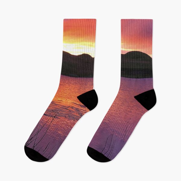 Item preview, A red sunrise shimmering over Shielswood Loch, near Ashkirk designed and sold by yourscotborders.