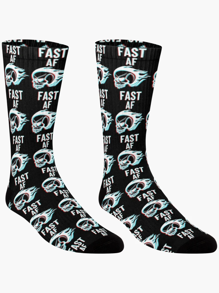 Aperçu 3 sur 5. Chaussettes avec l'œuvre AF RAPIDE (effet 3D) créée et vendue par RIVEofficial.