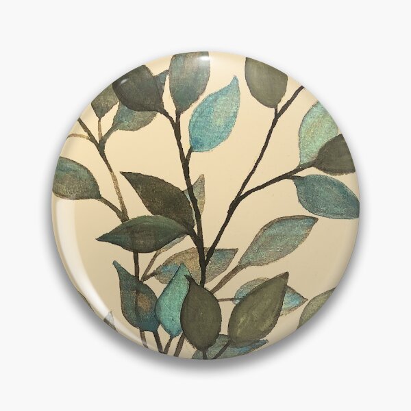 Item preview, Leaves branches watercolor painting blue dark yellow  designed and sold by GittaG74.