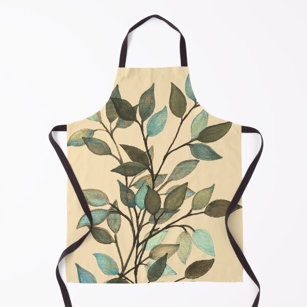 Item preview, Leaves branches watercolor painting blue dark yellow designed and sold by GittaG74.