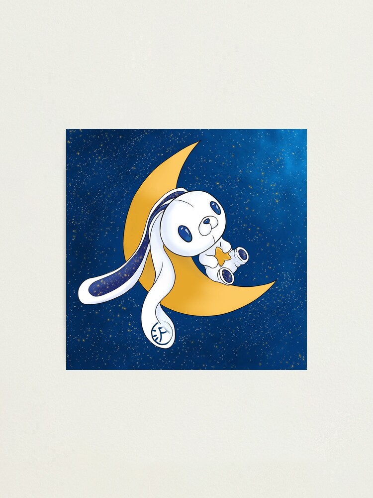 Chax Gp All Purposes Rabbit Moon Bunny Starry Night Dream Gloomy Bear Photographic Print By Moriyama Redbubble