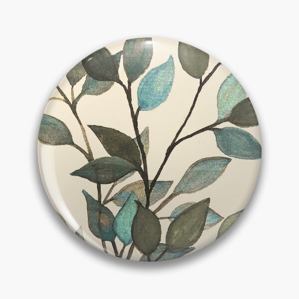 Item preview, Leaves branches watercolor painting blue beige  designed and sold by GittaG74.