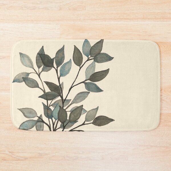 Item preview, Leaves branches watercolor painting blue beige  designed and sold by GittaG74.