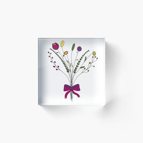 fall flowers Acrylic Block