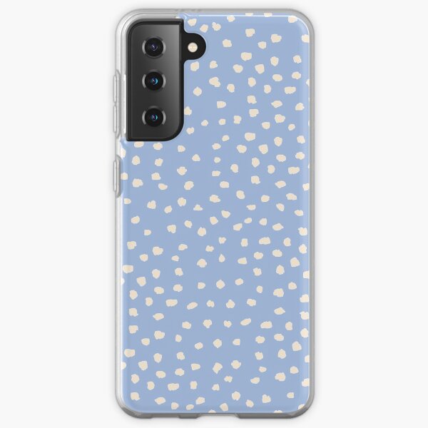 Buttercream Dalmatian Dots on Cerulean Blue Samsung Galaxy Soft Case