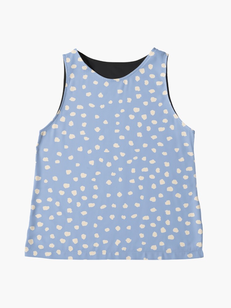 Alternate view of Buttercream Dalmatian Dots on Cerulean Blue Sleeveless Top