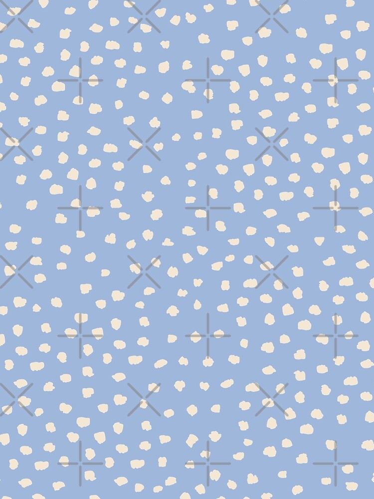 Buttercream Dalmatian Dots on Cerulean Blue by ebozzastudio