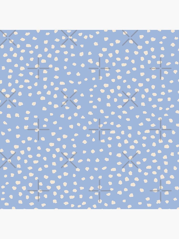 Buttercream Dalmatian Dots on Cerulean Blue by ebozzastudio