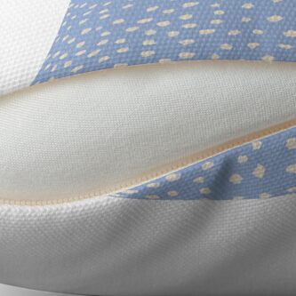 Alternate view of Buttercream Dalmatian Dots on Cerulean Blue Throw Pillow