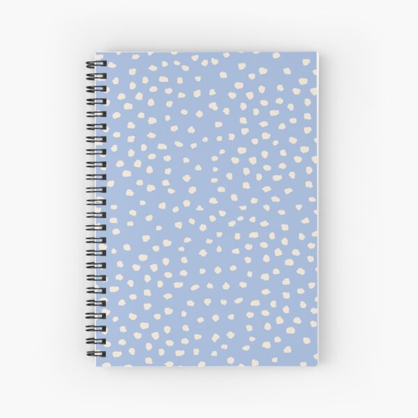 Buttercream Dalmatian Dots on Cerulean Blue Spiral Notebook