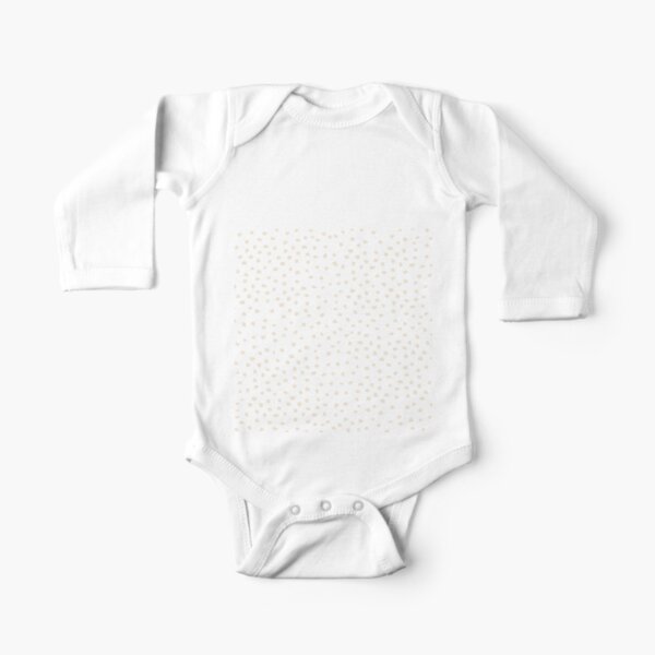 Buttercream Dalmatian Dots on Cerulean Blue Long Sleeve Baby One-Piece