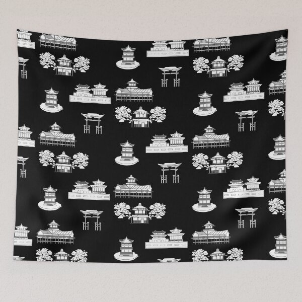 Item preview, HISTORICAL KOREAN BUILDINGS PATTERN Palaces [BUY MEDIUM OR LARGER FOR STICKER PACK] designed and sold by SugarSaint.