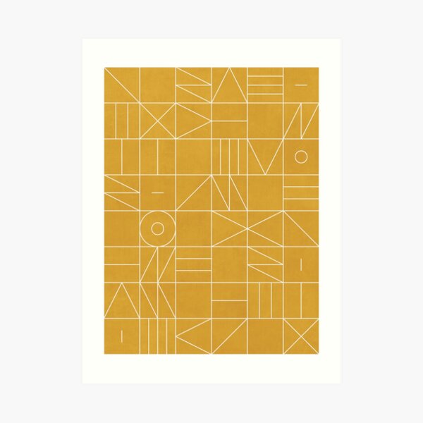 Mis Patrones Geométricos Favoritos No.4 - Amarillo Mostaza Lámina artística