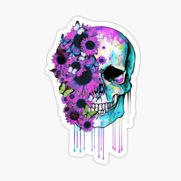 Item preview, Human anatomy Skull Colorfull sunflowers,Bones and Botany designed and sold by Collagedream.