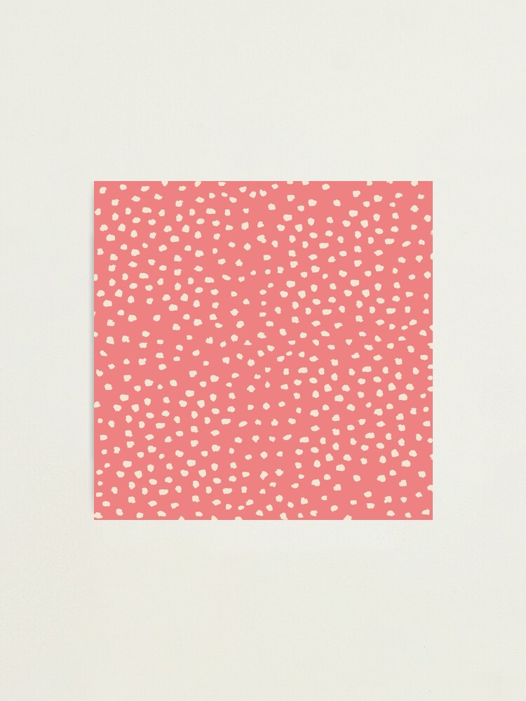 Alternate view of Buttercream Dalmatian Dots on Burnt Coral Photographic Print