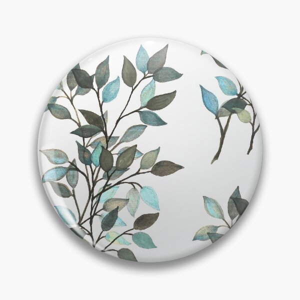 Item preview, Leaves branches II watercolor painting blue white  designed and sold by GittaG74.