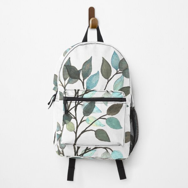 Item preview, Leaves branches II watercolor painting blue white designed and sold by GittaG74.