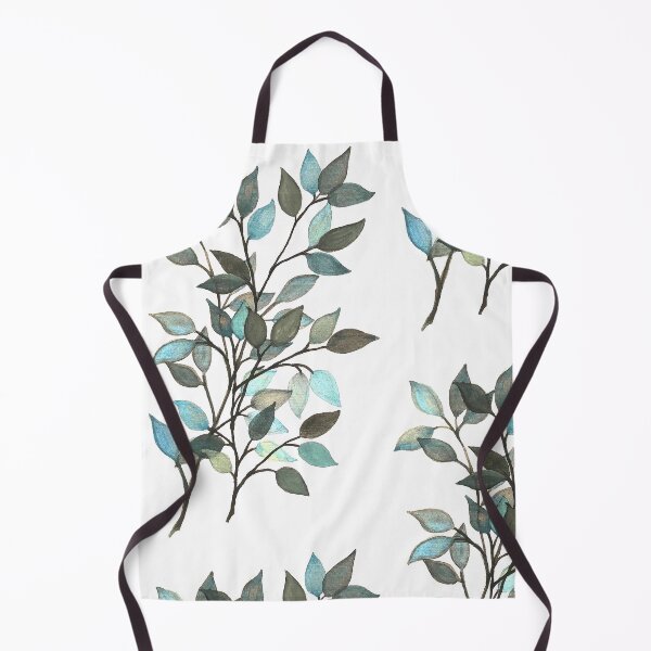 Item preview, Leaves branches II watercolor painting blue white designed and sold by GittaG74.