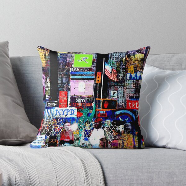 Times Square at Night Throw Pillow