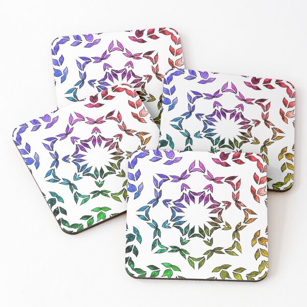 Item preview, Rainbow Sketched Leaf Mandala designed and sold by Sarah Krafft.