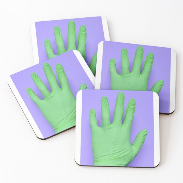 Item preview, Green glove on purple background designed and sold by Super-Pinhead.