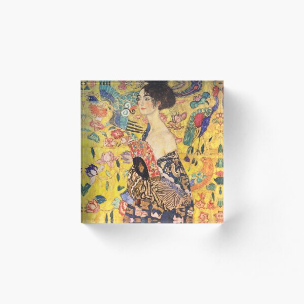 Gustav Klimt - Lady with a Fan Acrylic Block