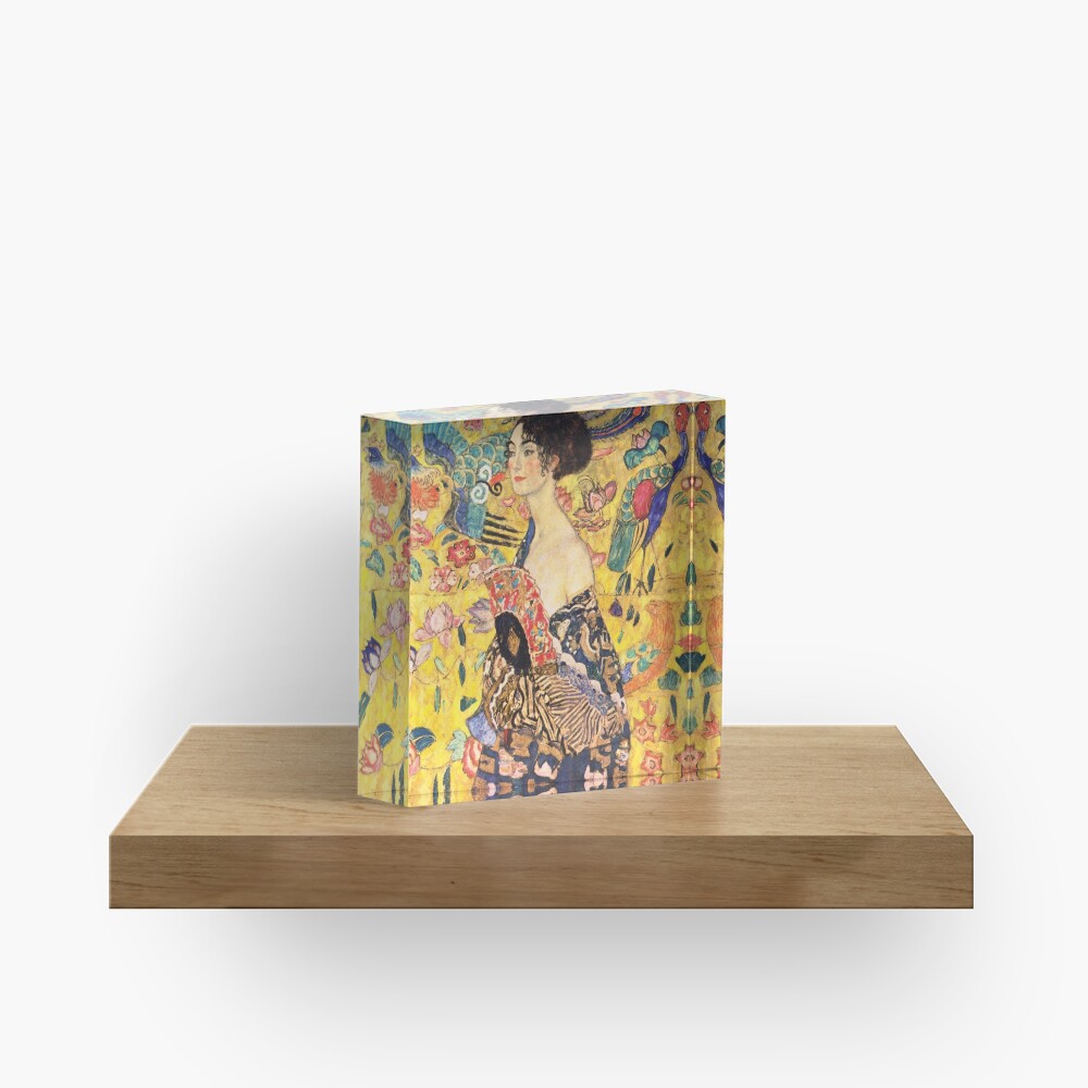 Gustav Klimt - Lady with a Fan Acrylic Block